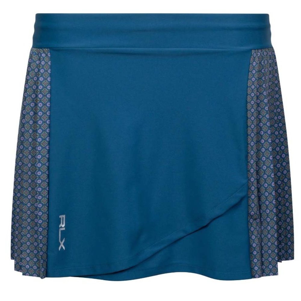 EUC RLX Ralph Lauren Teal Blue Athletic Skort with Patterned Side Panels